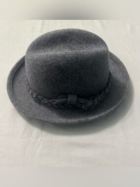 Scala Classico Dorfman Pacific Wool Felt Fedora Hat Gray Braided Band Vintage S